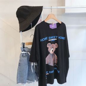 / 와이드 롱 스윗 곰 티셔츠