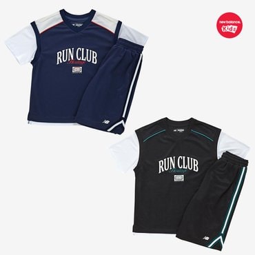 뉴발란스키즈 Hybrid Sports_쿨메쉬 레이어드 반팔 세트 (NK9YF2832U)