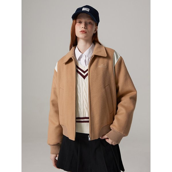 클래식 울 블렌드 바시티 자켓 베이지 BODJP412UBE