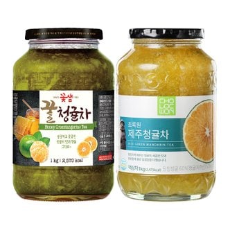 초록원 제주 청귤차 1kg +꽃샘 꿀청귤차 1kg (2kg)