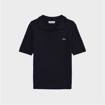 라코스테 [시흥점] 여성 케이블 반팔 스웨터 폴로 셔츠 PF025E-55N