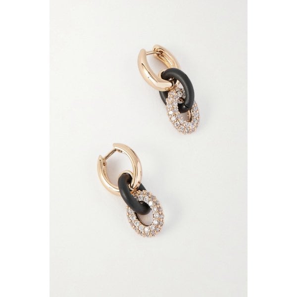 록산느 애슐린 미드나잇 골드톤 크리스탈 후프 귀걸이 46376663162972440