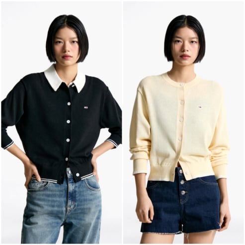 타미진스 여성 린넨 믹스 가디건 T32F1KCD02TWT2 TOMMY JEANS