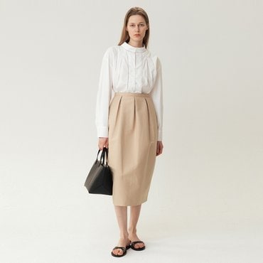 킨더살몬 RESORT23 Voluminous Midi Skirt Beige