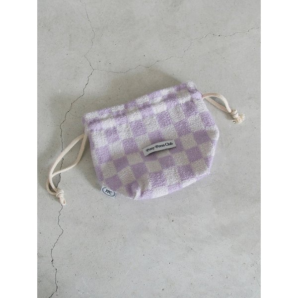 Checkerboard String Pouch (Violet)