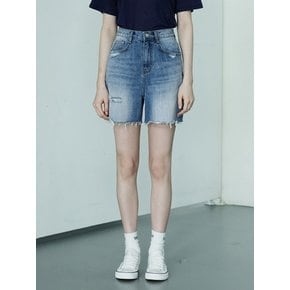 W1049 WASHING DENIM HALF PANTS_MEDIUM BLUE