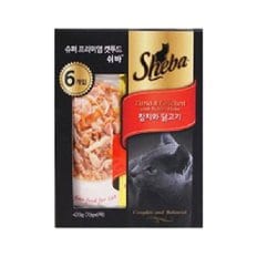 쉬바참치와닭고기파우치6팩 420g