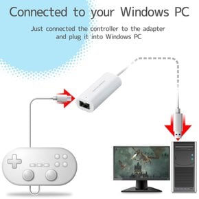 ELECOM USB Wii X 게임 패드 컨버터 접속 클래식 컨트롤러 대응 1포트 화이트 JC-W01UWH[드래곤