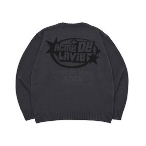 Y2K STAR LOGO KNIT CHARCOAL-Y2K스타