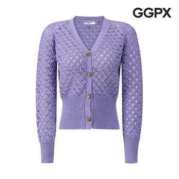 GGPX 크로셰 펀칭 니트 Y버튼 가디건 (GP3KG010F)