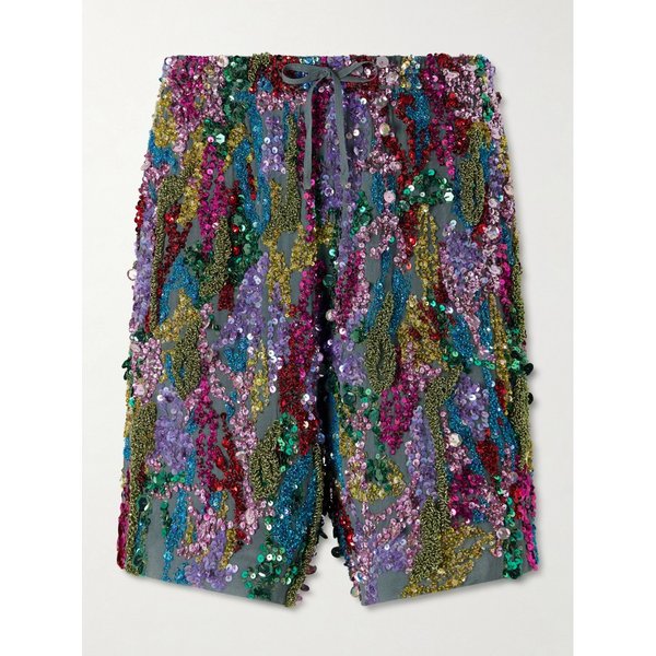 스트레이트 레그 시퀸 크레이프 드 신 쇼츠 46376663163006604