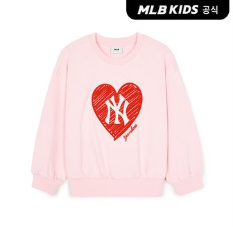 MLB키즈 (공식)24FW 하트 여아 크레용 맨투맨 7FMTH0344-50PKL