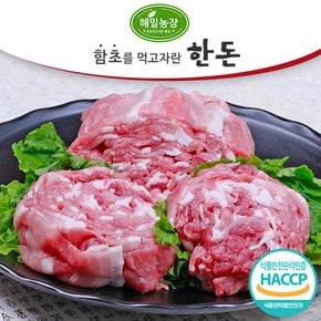 [명절 후 배송][해밀농장] 함초를 먹여 키운 한돈 뒷다리(불고기용) 1kg