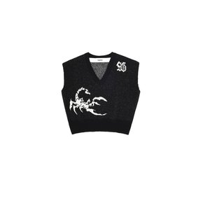 Wool-Alpaca Blend Scorpion Vest Knit (Black)