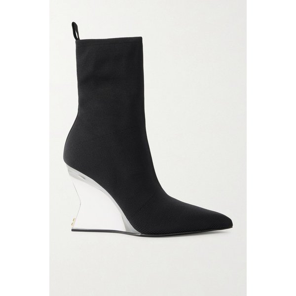 리브 니트 웨지 앵클 부츠 46376663163002426