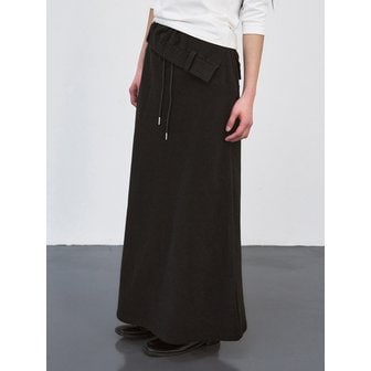 시스에이 폴딩 테리 롱 스커트 [black]