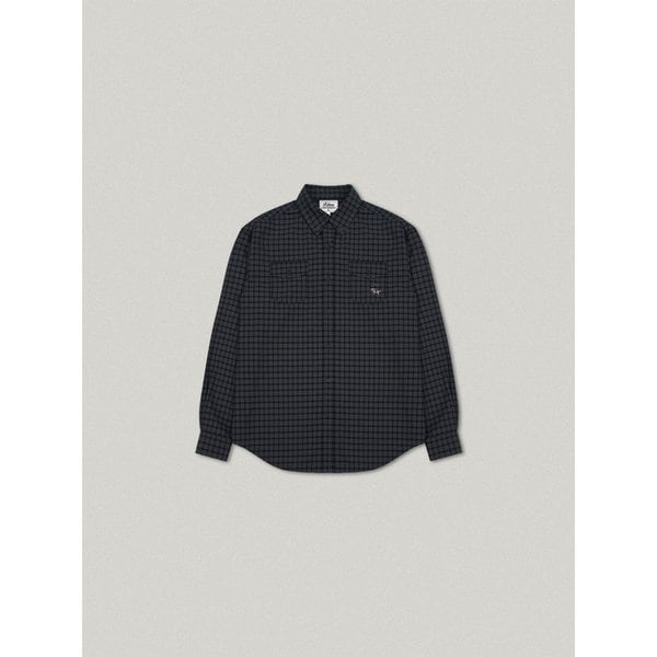 SHOOFL OVER FIT CHECK SHIRT [CHARCOAL]