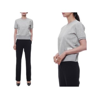 톰브라운 25SS 여성 코튼 트위드 반팔티셔츠 (FJS206A J0194 065 25S)