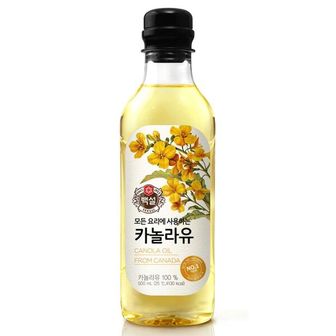  백설 카놀라유라이트 500ml X 12개 1박스 새우튀김 생선까스 식혜 간장