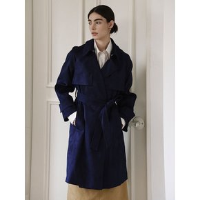 스웨이드 하프 트렌치 네이비 SUEDE HALF TRENCH NAVY