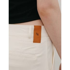 Summer Pintuck Wide Slacks Cream