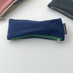 플레인 네이비 필통 (Plain navy pencil case)