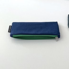 플레인 네이비 필통 (Plain navy pencil case)