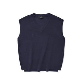 SP OVERSIZE SIDE SLITS KNIT VEST-NAVY