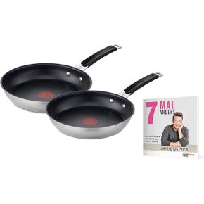 독일 테팔 냄비 Jamie Oliver by Tefal E51292.JO7 Frying Pan Set 24/28 cm Recipe Book Non-St