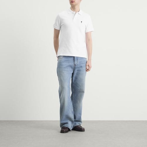 AMI Paris Contrasted Ami De Coeur Polo Shirt