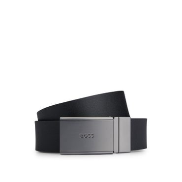 BOSS [WI24] 투 버클 소가죽 리버서블 벨트 블랙(50481175004)