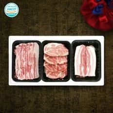 [명절 후 배송][냉장] [국내산 한돈선물세트] 국내산 한돈(韓豚) VIP 2호 1.8kg (삼겹살600g+목살600g+삼겹수육600g)