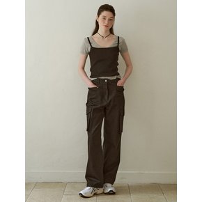 Letter Pocket Cargo Pants (Black)