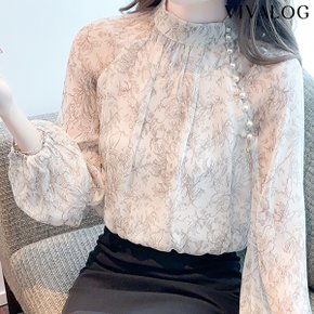 메이 핀턱 진주 쉬폰 블라우스_P335063674
