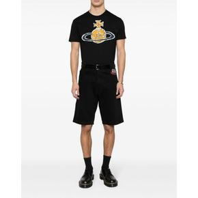 26SS 비비안웨스트우드 타임 머신 티셔츠 3G01001LJ001MSS24N401 BLACK