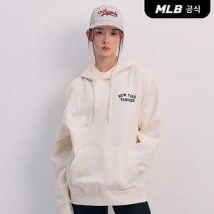 MLB [코리아공식]베이직 스몰로고 레터링 오버핏 후드티 NY (Cream)