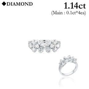 18K 튜더로즈 페어컷 다이아몬드 클러스터 반지 LRF24048D