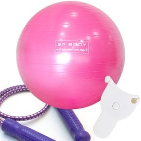 안티버스트 65cm 분홍 짐볼+스트레칭로프+줄자