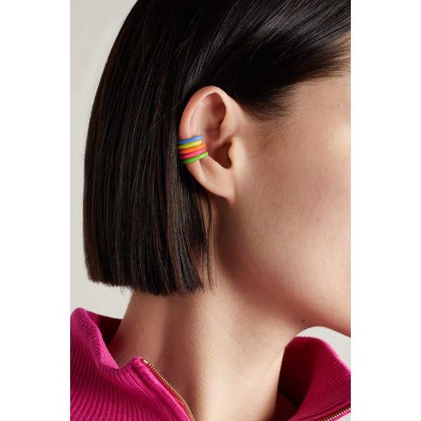 프라이 파워스 Neon Set Of Five Sterling Silver And Enamel Ear Cuffs 핑크 29419655931496427