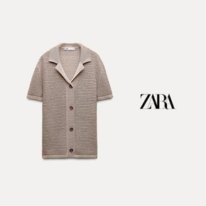 자라 ZARA 여성 가디건 오버사이즈 오버핏 니트 폴로 카디건