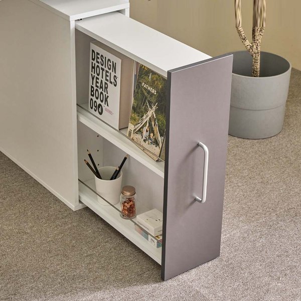 보루네오 엘리브 라인 200 낮은 슬라이딩 틈새 수납장 슬림형 bk268