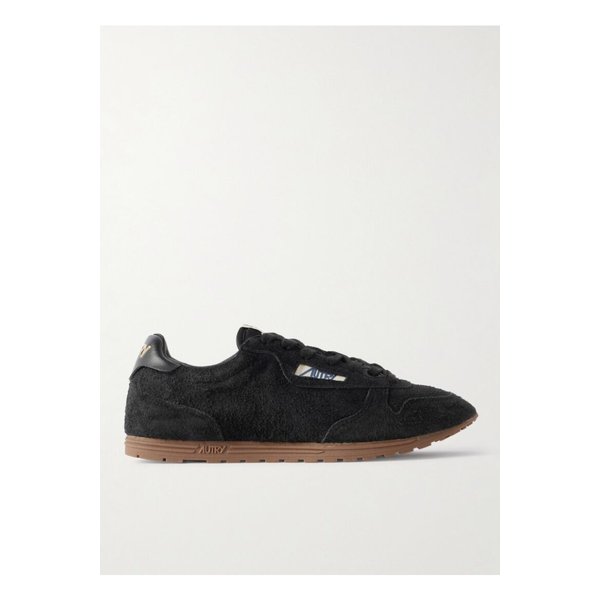 오트리 윈드스핀 가죽 트리밍 퍼포레이티드 브러시드 스웨이드 스니커즈 블랙 46376663162850986