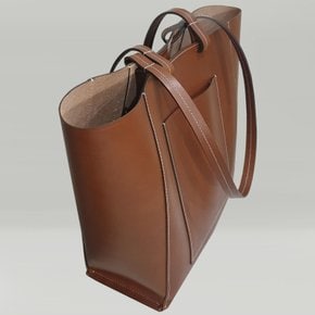 Leather Shopper Bag / Brown
