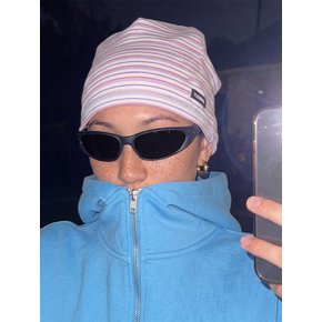 STRIPE FLEECE BEANIE PURPLE
