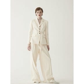 HightWaist Classic Wide Pants - ivory