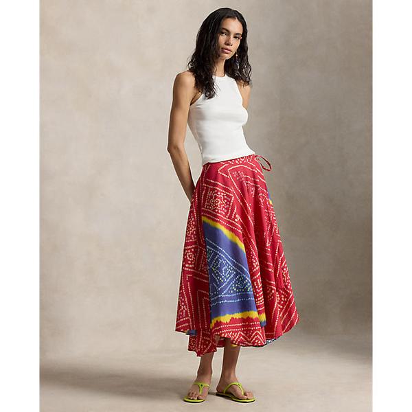 여성 프린트 코튼 랩 스커트(WMPOSKTNDC20147999)