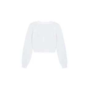 V-Neck Pullover Cardigan - white