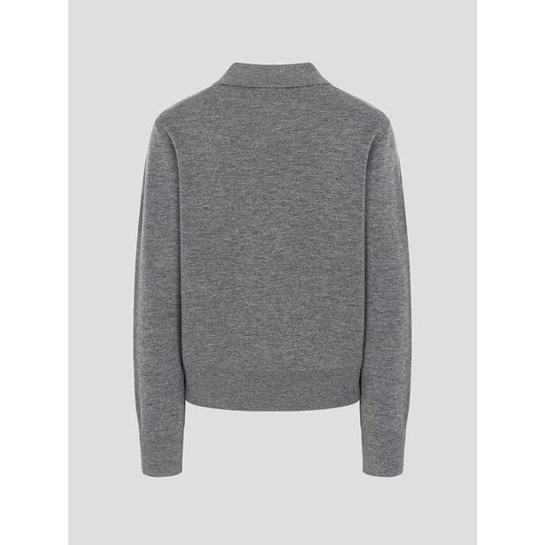 이중지 칼라넥 집업 카디건  그레이 (BF615AC073)