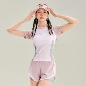 /이룸 파스텔 사이드 컬러배색 투피스 래쉬가드