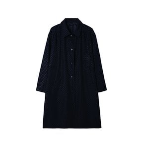 Dot shirring rain coat_black